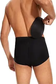 [OTQIRSJN] Men Butt Lifter Padded Underwear Hip Lift Boxer Briefs Booster Push Up Shorts Enhancer 2 Detachable Pads