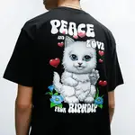 RIPNDIP PEACE LOVE RIPNDIP TEE 黑色 短袖T恤 中指猫 台灣總代理-ALL