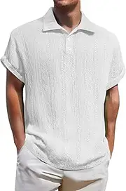 [Generic] Slim Fit T Shirt Men for Jumper Short Sleeve Purple Funny Novelty Zip Up Polo Large Country Tshirt Extender Plaid T-Shirts Graphic Button Down Collar Workout Dailywear