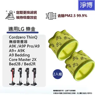 適用LG樂金Cordzero ThinQ A9 A9P A9+ A9K A9N A9T無線吸塵器替換用前置微塵濾網