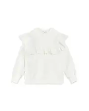 Miles The Label Girls' Ruffle Yoke Sweatshirt - Little Kid
