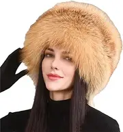 [keusyoi] Autumn and Winter Women's Fur Cap Russian Fur Hat Ski Snow Fur Hat Dome Mongolian Hat