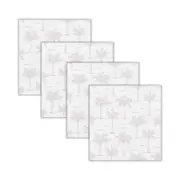 4pc Rayell Ceramic Printed Coasters Paradise's Palms Pink
