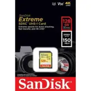SanDisk SDXC 128GB UHS-I Extreme U3 Class 10 150MB/S Card