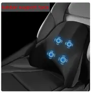 Car Electric Single Lumbar Single Headrest Vibration Massage Lumbar Support Neck Pillow lumbar Cushion Car Seat Car interior Lumbar support 1 Black