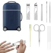 Frxib Manicure Set,Travel Nail Grooming Kit | Suitcase Nail Clippers Set Stainless Steel Fingernail Clippers Toenail Cutter for Men and Women