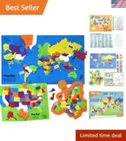 Interactive Geography Puzzle for Kids 5-13: Learn Flags, Capitals & More