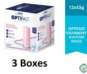 3 X OPTIFAST VLCD Shake Strawberry Flavour (12's) Weight Loss Meal Replacement