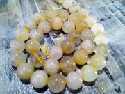 Natural Rutilated Gold Quartz 10mm Approx 40pce Strand. Free postage. Oz Seller