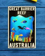 Great Barrier Reef Decal Sticker 3.75" x 2.5" Australia SCUBA Distress NEW