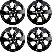 TULALUX Hubcaps Compatible with Toyota RAV4 2019-2024 ; 17 inch Wheel Covers; Set of 4 Packs (Glossy Black)