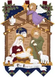 Bucilla Felt Applique Wall Hanging Kit Away In The Manger
