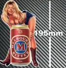 Melbourne Bitter Beer Can Pinup Girl Sticker Bar Fridge Camping Tandem Trailer