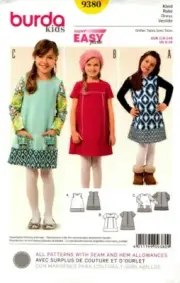 Burda Sewing Pattern 9380 Girls Dress Size US 5-10