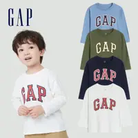 在飛比找蝦皮商城優惠-Gap 男幼童裝 Logo純棉長袖T恤 厚磅密織親膚系列-多