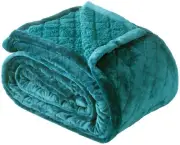 Bianca Mansfield Teal Ultra Soft Velvet Blanket 480gsm | Sherpa reverse
