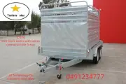 10x6 tandem box trailer with ramps and stock cattle crate centre divider 3 way