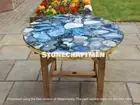 Blue Modern Agate Coffee Side Table, Corner Side Table, Furniture Decor