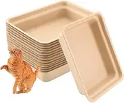 Twlead Disposable Cat Litter Box(15 Pack of Trays)(Suitable for Cat, Hamster, Guinea Pig, Mice, Rabbit Eco Friendly 100% Recycled Paper Trays,16.7 * 13.4 * 4.0Inches