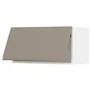 METOD wall cabinet horizontal, white/Upplöv matt dark beige, 80x37x40 cm