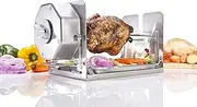 [ROTO-Q 360] Cordless Rotisserie Kit for Grills, Ovens, Smokers - Stainless Steel - Non-Electric Spit Roaster - Gas/Charcoal BBQ - Kamado Joe Green Egg Kettle - Indoor/Outdoor