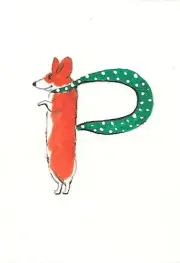 ACEO LETTER P RYTA PRINT OF PAINTING PEMBROKE WELSH CORGI ALPHABET XMAS GIFT