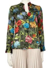 Floral Pattern Sheer Blouse