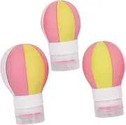 VICASKY 3pcs Silicone Travel Bottles Multi Function Empty Containers for Toiletries Lotions Liquids Portable Hot Air Balloon Design for Travel Storage