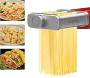 Pasta Attachment Set for KVC/KVL Kenwood Food Processor Pasta Machine, 3 in 1 Stainless Steel Pasta Attachment Includes Pasta Sheet Roller Spaghetti Cutter and Fettuccine Cutter Pasta Machine for