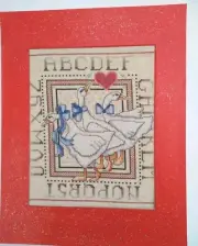 Finished Cross Stitch Country Geese ABCs 9" x 8" Alphabet Nursery Kid's New Vtg