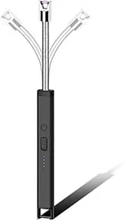 Electric Arc Lighter Electronic Lighter with Longer Neck USB Rechargeable Plasma Lighter Windproof Flameless Arc Lighter with 360° Flexible Neck