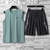 在飛比找Yahoo!奇摩拍賣優惠-L-8XL 大呎碼 Adidas 阿迪無袖背心套裝 大碼背心