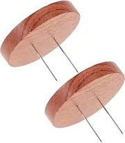 COMNESTBI 2pcs Wooden Base Doll Display Stand with Needle Support for Felt Dolls Craftsmanship for Decorative Showcase Desks and Tables