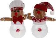 Alipis 2pcs Gingerbread Box Lid Sweet Cones Pre Filled Butter Cookies Snaps Gingerbread Man Jar Christmas Drink Bottles Pan Gingerbread Decoration Cookie Jar Sweets Plush Cloth