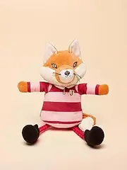 Rosewood x Joules Jonty Rugby Fox Dog Toy – Soft Plush Fox with Rope Legs and Hidden Squeaker, Durable Double-Stitched Seams, Charming Countryside-Inspired Pet Toy