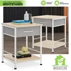 2 Pack Modern Nightstand Set Open Storage Shelf Bedside End Table w/Cloth Drawer