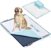 TIMINGILA Puppy Pads&Pee Pad Holder Set,20 Count 30"x36" Super Absorbency Disposable Dog Pads,Perfect for Dog Potty Tray,Dog Pee Pads Extra Large for Dogs, Puppies, Doggie ,XXL Incontinence Pads