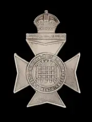 16th County of London Queen Westminster Cap Badge Hallmarked Silver