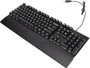 RGB Gaming Keyboard, 104 Keys USB Keyboard Wired, Black or White Mechanical Keyboard with Wrist Rest, Colored Backlight, Good Resilience Mechanical Feel, Plug and Play (GK60