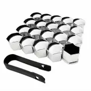 20 Pieces Of Car Wheel Nut Protective Cover Nut Anti-rust Car Wheel Hub Nut Car Tire Nut Exterior Decoration Plating Silver 21mm