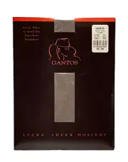 Gantos Tall Silver Pearl Control Top Pantyhose Sandal Foot Women's Vintage