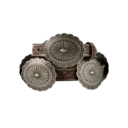 Ariat Ladies Oval Floral Silver Concho Tan Leather Belt A1530508
