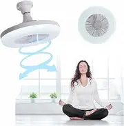 Ceiling Fan, Modern LED Flush Ceiling Fans，E27 Hidden Ceiling Fan，Best Ceiling Fans Lamp for Bedrooms, 30W White Light, Diameter 26CM Fan Lights (Power : 110V, Size : Without Base)