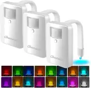 Chunace Toilet Night Lights 3 Pack with Motion Activated Sensor, 16 Color Changi