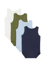 [Bonds] Bonds Newbies Everyday Singletsuit 4 Pack Size: Newborn Newborn multicolor