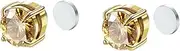 [Generic] 1 Pairs Stainless Steel Magnetic Stud Earrings for Men Women Non-Piercing Clip On Cheater Fake Ear CZ Hypoallergenic