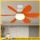 Ceiling Fan LED Lamp E27 Socket Fan Light Remote 42cm (Orange Crystal Shell) .