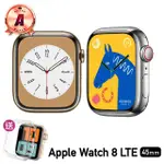 【APPLE】A 級福利品 APPLE WATCH S8 LTE 45MM(不鏽鋼錶殼/保固6個月/贈矽膠錶帶+矽膠錶殼)