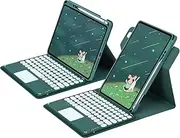 Jarttarn Keyboard for iPad (A16) 11th Generation 11 Inch 2025 (A3355,A3356) Rotating Bracket Case with Pencil Holder Detachable Keyboard with Magnetic Cover (Green)