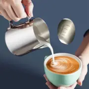 Milk Frother Pitcher Jug Cup Stainless Steel Frothing Coffee Measurement Cup Pot